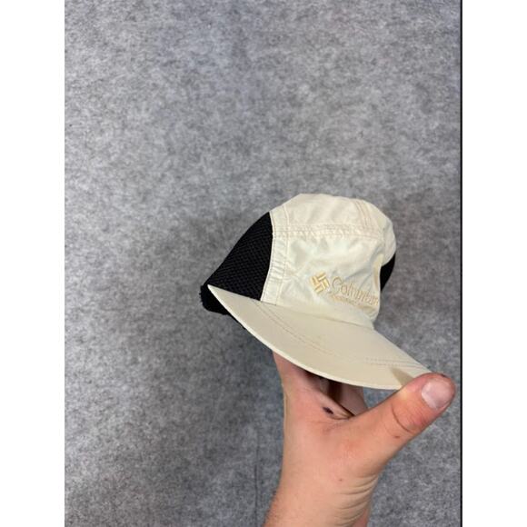 Columbia Sportswear 5 Panel Hat Unisex OS Cream Black Embroidered Strapback - Picture 2 of 5
